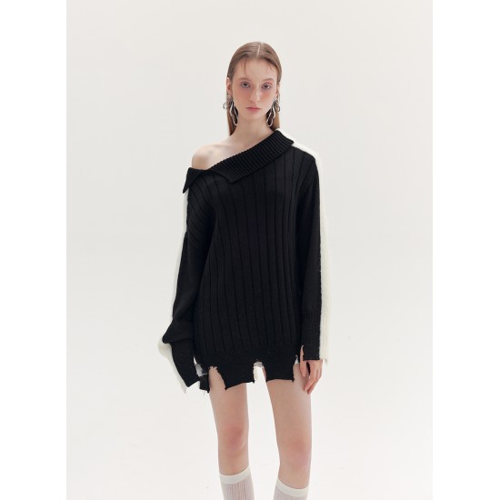 FLORENCE KNITTED JUMPER (BLACK AND WHITE)