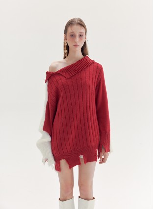 FLORENCE KNITTED JUMPER (RED AND WHITE)