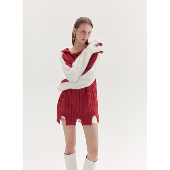 FLORENCE KNITTED JUMPER (RED AND WHITE)