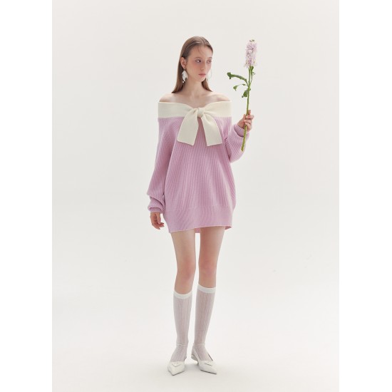 ODEAS BOWTIE SWEATER (LILAC)