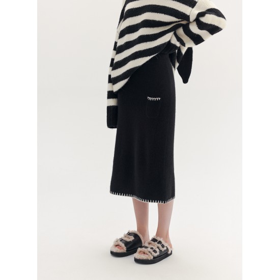 NESCI KNITTED SKIRT (BLACK)