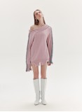 FLORENCE KNITTED JUMPER (PINK AND GREY)