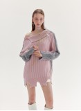 FLORENCE KNITTED JUMPER (PINK AND GREY)