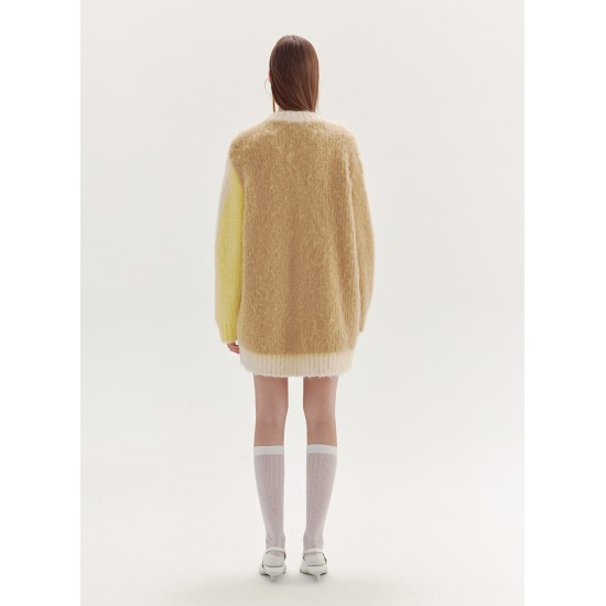 DEWAR KNITED CARDIGAN (YELLOW AND CAMEL)