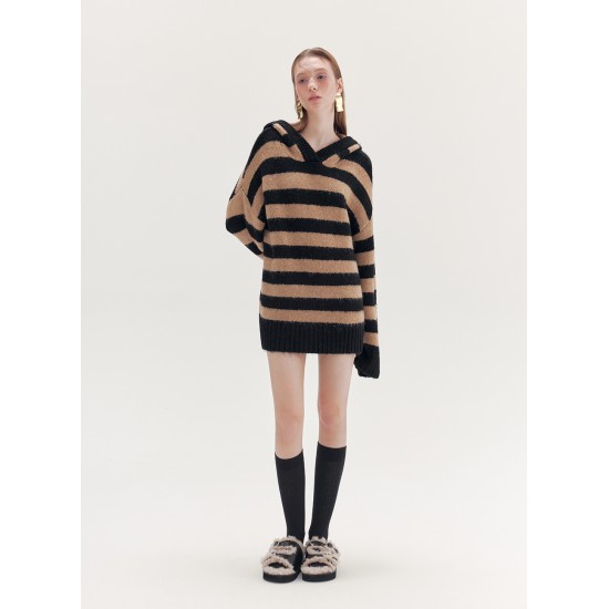 BUNNY EAR SWEATER (CAMEL AND BLACK)