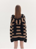 BUNNY EAR SWEATER (CAMEL AND BLACK)